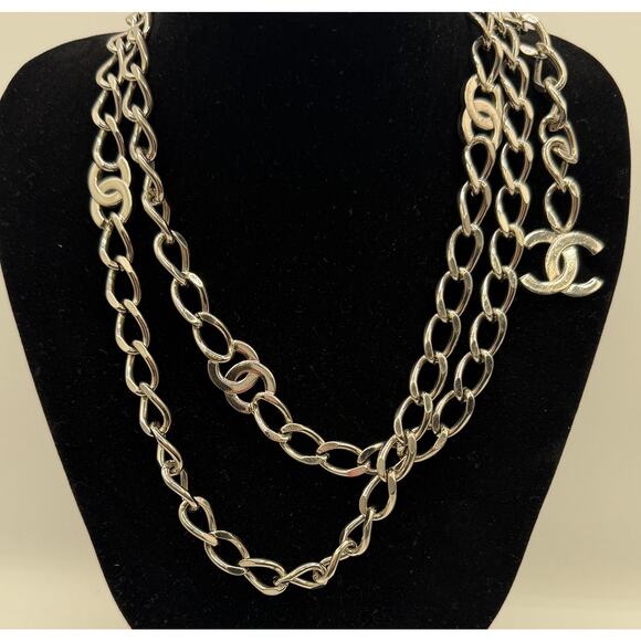 Chanel Silver CC Chain Belt / Convertible Necklace – Adjustable – 47\
